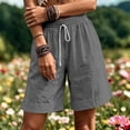 thumbnail image 4 of Yievot Women's Casual Shorts 7 Inch Inseam Drawstring Elastic Waist Relaxed Fit Summer Beach Vacation Shorts, 4 of 7