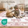 thumbnail image 4 of ODIKA 8'x10' Washable Area Rug Durable, Non-Slip Coquette Seamless Ribbon Motif Boho Border Trellis Pink Round Refined Structured for Living Room, Under Sectional, Family, 4 of 7