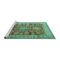 thumbnail image 2 of Ahgly Company Machine Washable Indoor Round Persian Turquoise Blue Traditional Area Rugs, 7' Round, 2 of 4