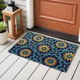 thumbnail image 4 of Vintage Floral Entryway Rug 2'x3'&nbsp; Non Slip Front Door Mats, Country Flowers Abstract Art Blue Yellow Entrance Rugs Indoor Outdoor Carpet, Washable Floor Mats Small Area Rug for Bedroom Kitchen, 4 of 8