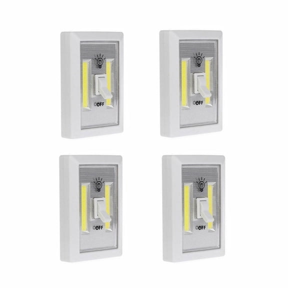 JIAHAOO 3xAAA Battery Operated COB LED Night Light No Wiring, Stick-On or Hang, Ideal for Nightstands