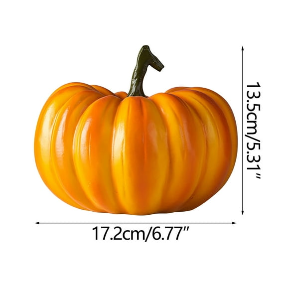 dajkiuy Halloween Artificial Pumpkins Décor Fall Harvest Thanksgiving/Halloween Holiday Farmhouse Decorations for Home Fall Prop Resin Supplies Desktop (Orange)