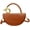 Brown, variant on Semi-Circular Saddle Purse for Women - Elegant PU Leather Tote Shoulder Bag, Chic Crossbody Handbag with Adjustable Strap