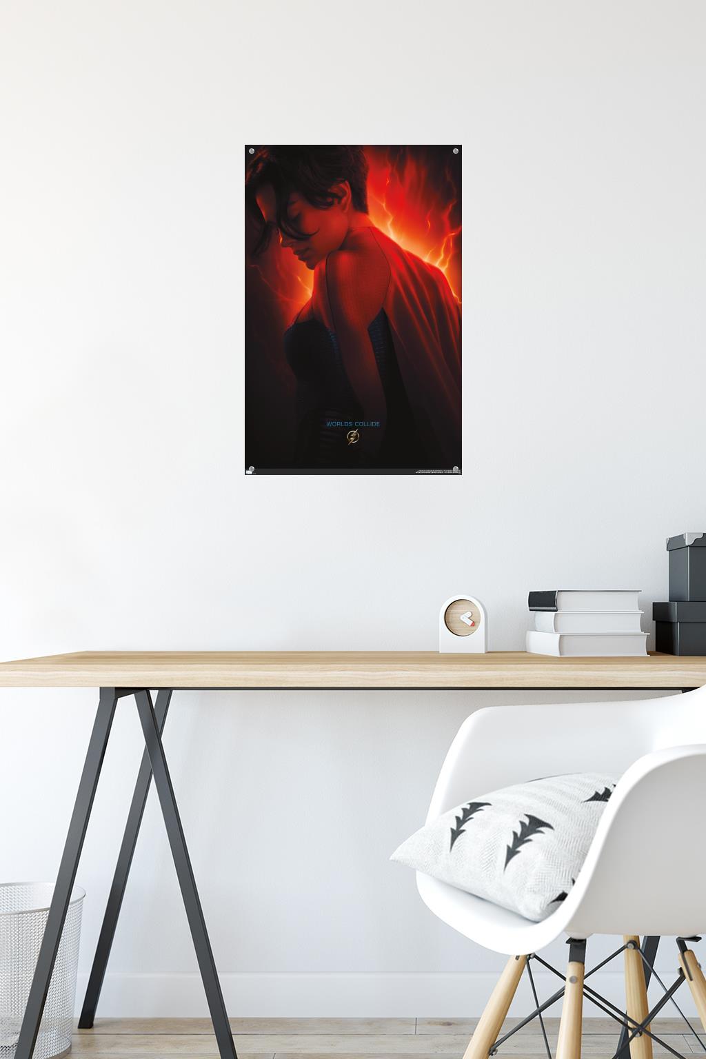 DC Comics Movie The Flash - Supergirl One Sheet Wall Poster with Push Pins, 14.725" x 22.375"