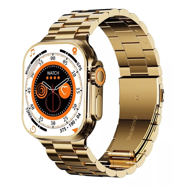 Smartwatch Reloj Inteligente Fralugio Ws09 Ultra Dorado Sport