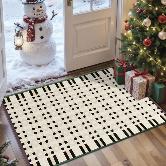 2x3 Entryway Rug Bathroom Rugs for Front Door Bedroom Kitchen, Washable Vintage Print Carpet, Floor Mat with Non Slip Backing