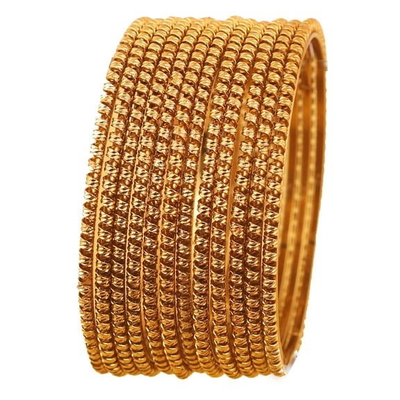Sunsoul by Touchstone "Golden Bangle Collection" Indian Bollywood Beautiful Cut Work Designer Jewelry Bangle Bracelets. Set of 12. In Antique Gold Tone For Women.