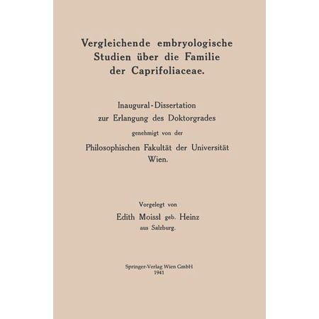 ISBN 9783662407332 product image for Vergleichende Embryologische Studien Über Die Familie Der Caprifoliaceae: Inaugu | upcitemdb.com