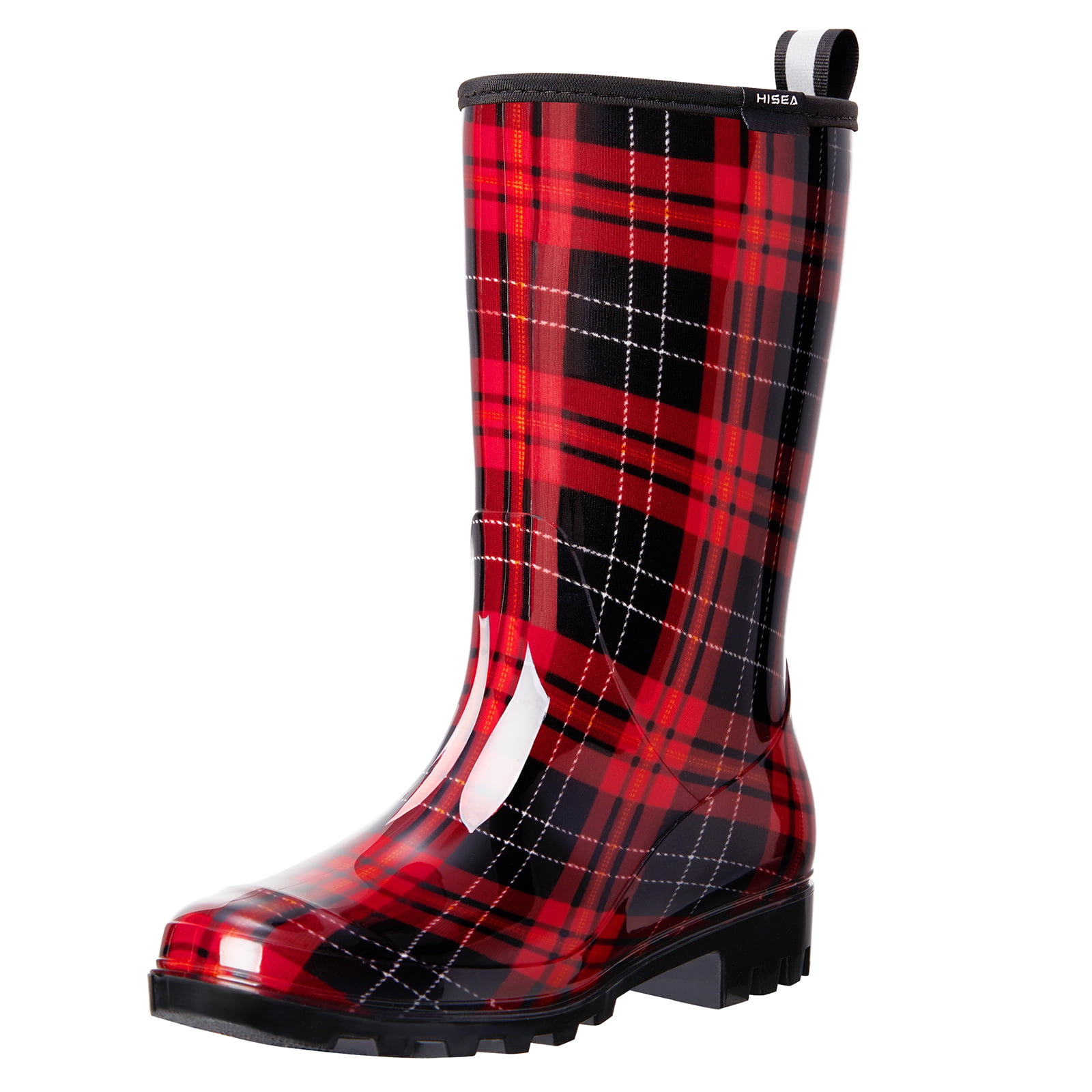 HISEA Women's Rain Boots Waterproof Rubber Rain Shoes for Ladies Mid