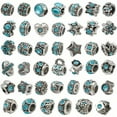 thumbnail image 3 of Randomly 10pcs Vintage Inlaid Rhinestone Large Hole Beads, Alloy Enamel Spacer Beads, For DIY Handmade Beaded Bracelet Necklace Crafts, Jewelry Making Supplies, 3 of 6