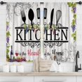 thumbnail image 5 of Wine Grapes Kitchen Curtains Short Small Rustic Purple Fruit Wooden Barn Fork and Spoon Rod Pocket Farmhouse Funny Quotes Bedroom Living Room Treatment Fabric 2 Panels 27.5Wx39H Inch, 5 of 6