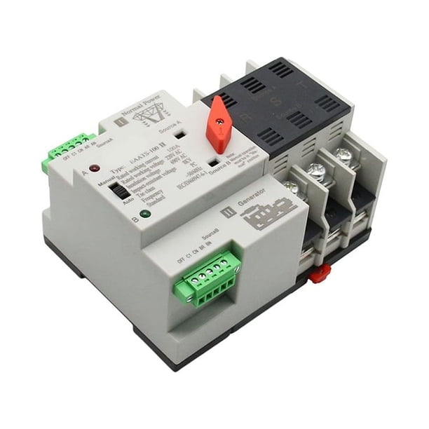Methold Interruptor de transferencia eléctrica ATS de carril Din, alimentación a generador, accesorios electrónicos de piezas pequeñas profesionales Adaptadores de corriente 3P 220V
