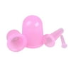 4pcs/set Silicone Cupping Massage Tools Props Body Facial Therapy Cupping Cups (Pink)