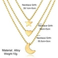 thumbnail image 4 of D-GROEE 5PCS Multilayer Necklace 3 Tier Pendant Alloy Anti-rust Star Shape Long Chain Women Accessories, 4 of 7