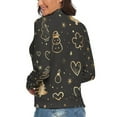 thumbnail image 3 of Line Heart Christmas Women's Turtleneck Sweater Long Sleeve Ribbed Fitted Turtle Neck Casual Fall Winter Collection Top 2XL, 3 of 4