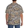 thumbnail image 5 of Xecao offers the Zebra for Men's Casual Short-sleeved Shirt, a button-up collared shirt with a pocket, perfect for beach vacations and yacht travel in the 4X-Large size., 5 of 7