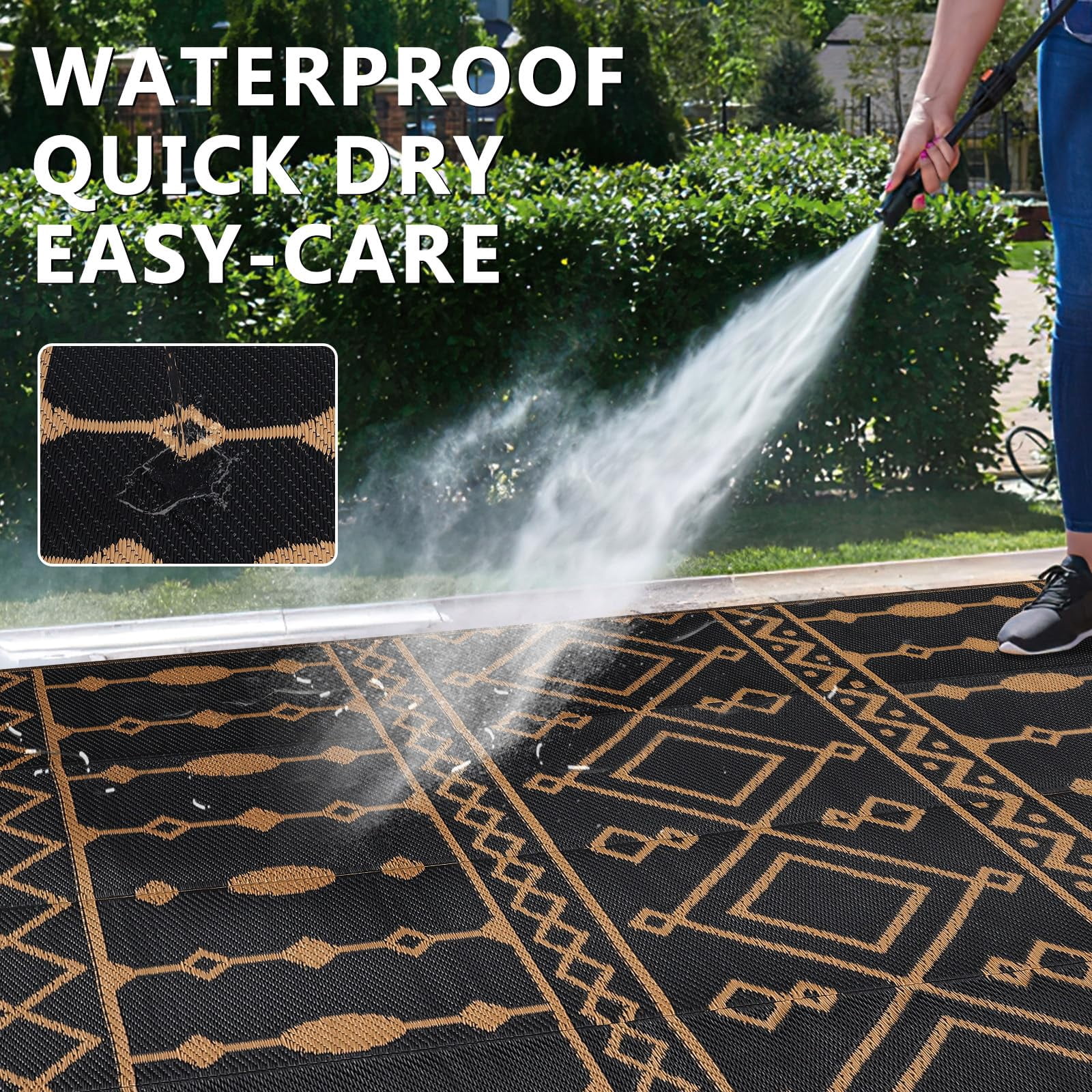 Danolapsi Waterproof Outdoor Rug,8x10ft Plastic Straw Rug for RV Camping,Large Floor Mat and Rug for Outdoors,Outside Carpet,Outside Outdoor Area Rug for Rv,Deck,Camper,Picnic