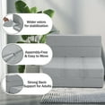 thumbnail image 6 of Favory Folding Sofa Bed, 7 inch Memory Foam Floor Couch, Convertible Sleeper Foldable Mattress Futon Sofa for Living Room/Home Office/Guest Beds/Apartment/Upstairs Loft, Light Grey, Twin, 6 of 9