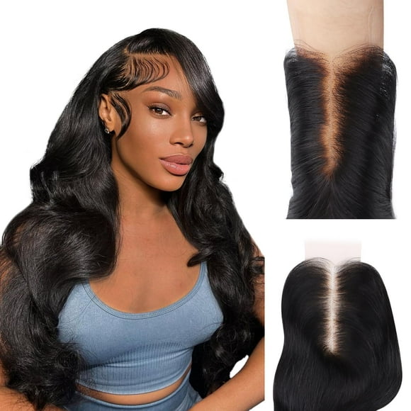 IDN BEAUTY Fermeture en Dentelle HD 2X6 Cheveux Humains 14 Pouces Fermeture Vague Corps Nœuds Uniques Blanchis Fermeture HD Ultra-Mince 2X6 Dentelle Vierge Humaine