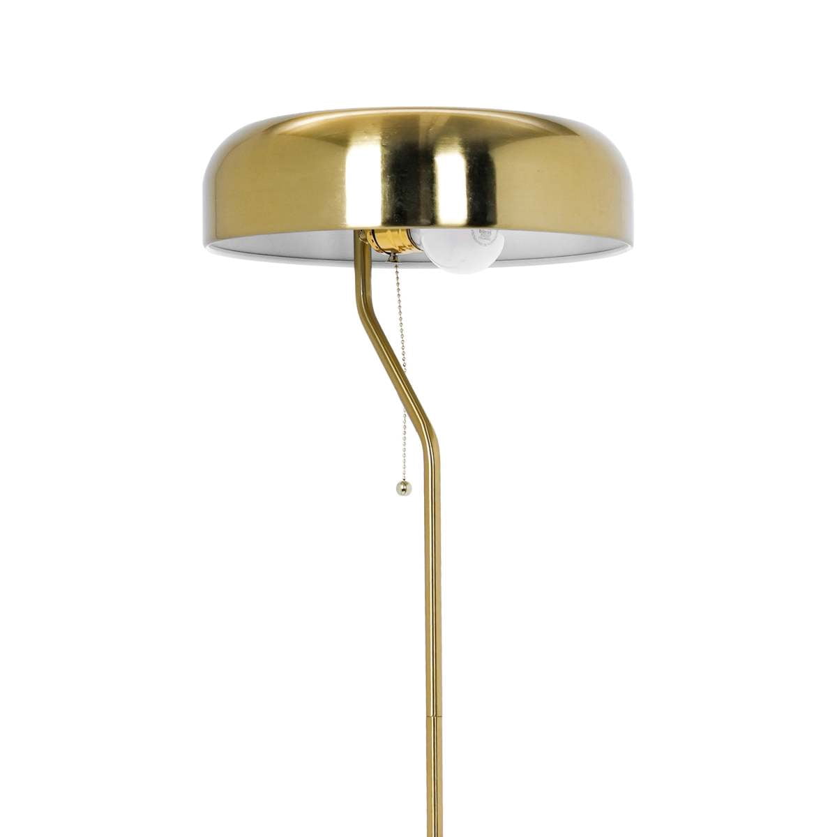 Tall Corner Floor Lamp – Gold Outer & White Inner Shade Pull Chain Switch for Living Room Bedroom & Office (110~120V)
