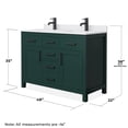thumbnail image 5 of Wyndham Collection Beckett 48" Wood Double Bathroom Vanity in Green/Matte Black, 5 of 6