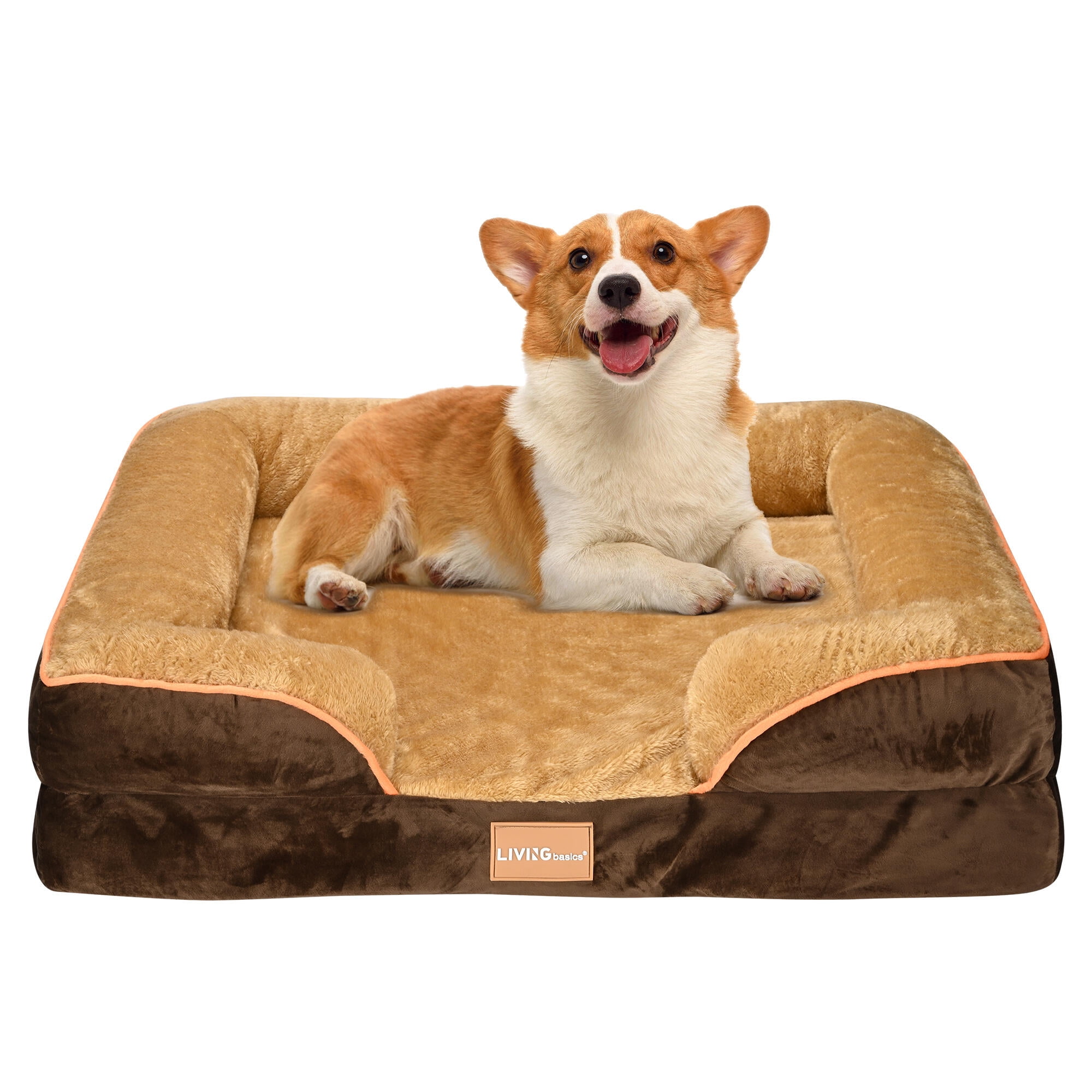 Inches Orthopedic Dog Bed, Bolster Pet Bed Couch with  Removable Washable Cover for Medium Large Dogs