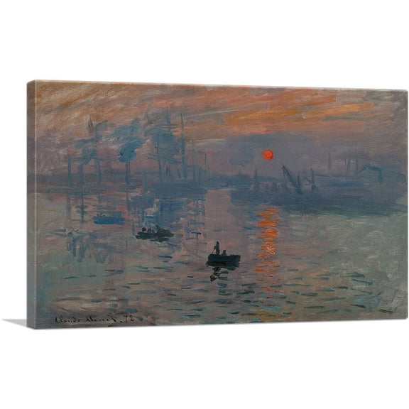 ARTCANVAS Impression Sunrise Canvas Art Print by Claude Monet - Size: 26" x 18" (0.75" Deep)