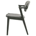 thumbnail image 5 of Mid-Century Modern Dining Chairs Set of 2 - Brown Grey Upholstered Seat & Back, Black Frame, Z-Shape Design - Perfect for Kitchen & Dining Room (30"H x 20.25"W), 5 of 12