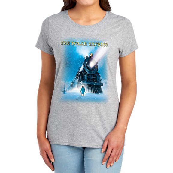 Polar Express Big Train Women's T Shirt, Athletic Heather, Small