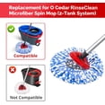 thumbnail image 2 of 4 Pack Spin Mop Replacement Heads for O-Cedar RinseClean 2-Tank System, Microfiber Refills with Handle & Base, Machine Washable, Deep Clean for Hardwood Tile Laminate Marble Floors, 2 of 9