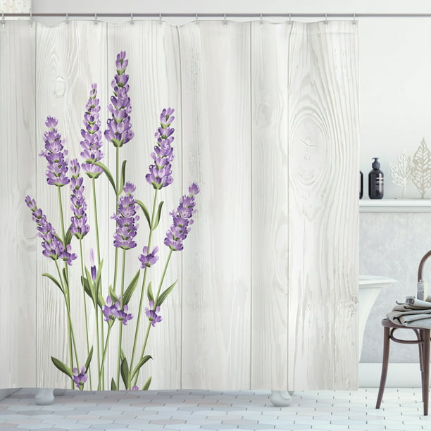 Lavender Shower Curtain, Aromatic Herbs Bouquet on Rustic Wood Planks Fresh  Country, Fabric Bathroom Set with Hooks, 69W X 70L Inches, Lavender Olive  Green and Pale Grey, by Ambesonne - Walmart.com