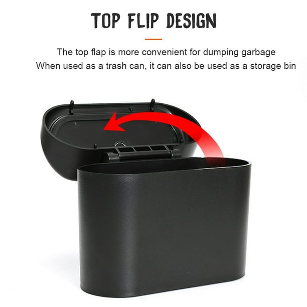Cubo de basura para coche, cubo de basura colgante para coche, cubo de basura portátil a prueba de fugas con tapa a presión para coche, oficina, hogar