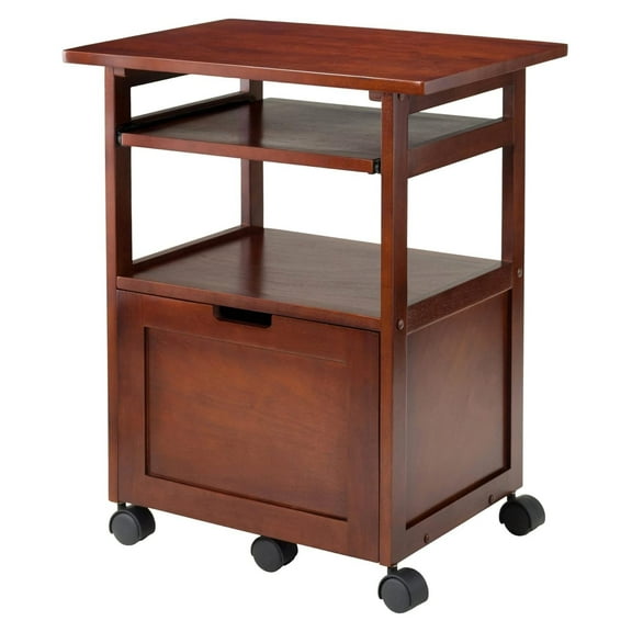Piper Mobile Printer Station/Organizer, for Home Office, 30", Walnut