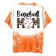 thumbnail image 4 of Fiudx Tops para Mujer Camiseta Larga de Manga Corta con Cuello Redondo y Estampado Informal de Béisbol para Mujer, 4 of 5