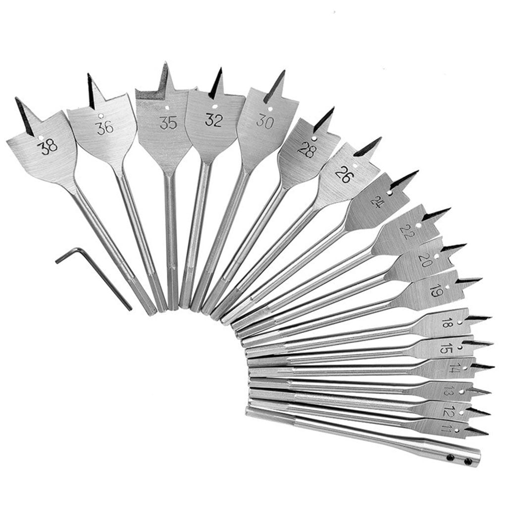 ZPAQI Flat Drill Long Steel Wood Flat Drill Set Woodworking Spade Drill Bits Durable