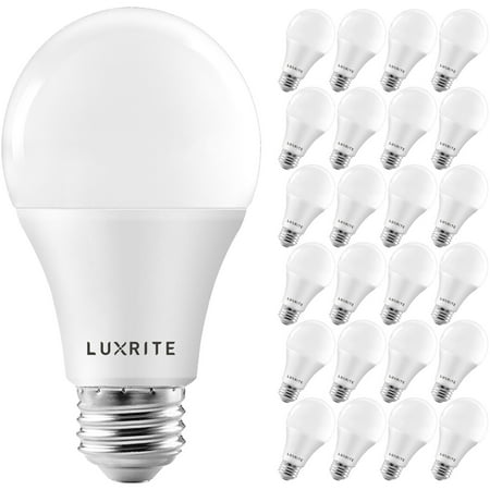 

Luxrite A19 LED Dimmable Light Bulbs 15W 100 Watt Equivalent 5000K Bright White 1600 Lumens E26 24-Pack