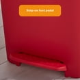thumbnail image 4 of McKesson Trash Can for Offices, Bathrooms, Kitchens, Step-On Lid - Rectangular, Plastic, Red - 8 gal, 12 in x 15 in x 19 in, 1 Ct, 4 of 11