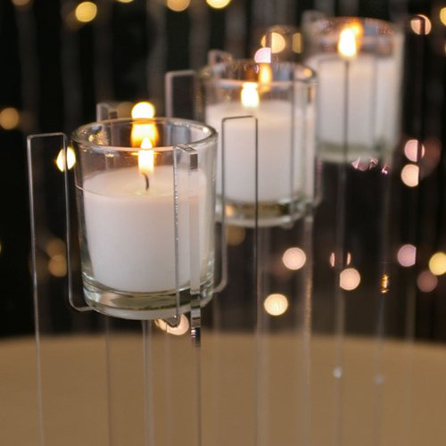 Prom Lights Large Clear Acrylic Votive Candle Holder Riser 12 inch Set