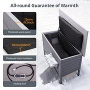 Outdoor Cat House with Removable Heating Pad, DOMIPET Heated Cat House, Waterproof Winter Shelter for Multiple Cats & Small Animals with Escape Door, Suitable for All Seasons