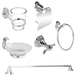 thumbnail image 1 of Juego Baño Accesorios 6 Piezas Acero Inoxidable Cromado Lujo Solvex SP-60001, 1 of 2