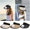 thumbnail image 3 of HongHeng Fan Hat Wide Brim Visor Straw Beach Hat for Women with Fan Summer UPF 50+ UV Protection Straw Foldable Visor Solar Powered and USB Charging for Beach Travel Camping Sports, 3 of 3