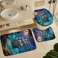 thumbnail image 6 of Modern Sailboat Bathroom Shower Curtain Set Beautiful Sea Sailing Ship 4PCS Shower Curtain Sets, Toilet Lid Cover and Bath Mat Shower Curtains for Bathroom with 12 Hooks, 6 of 8
