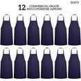 thumbnail image 3 of GREEN LIFESTYLE 12 Pack Bib Apron - Unisex Navy Aprons, Machine Washable Aprons for Men and Women, Kitchen Cooking BBQ Aprons Bulk (Pack of 12, No Pockets, Navy), 3 of 4