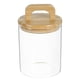 thumbnail image 1 of Contenedor de almacenamiento de granos de café, tarro de vidrio transparente, tarro de vidrio hermético con tapa de bambú para cocina, 1 of 5