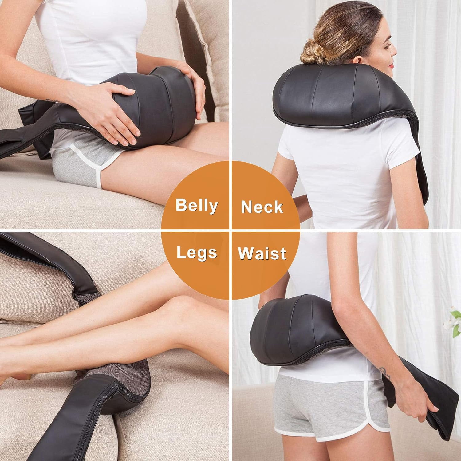 Shiatsu Neck and Shoulder Massager with Heat, Back Massager-Electric Deep Tissue 3D Kneading Massage for Shoulder Leg Body Muscle Pain Relief Use for Home Office,Best Gifts for Women Men Mom Dad