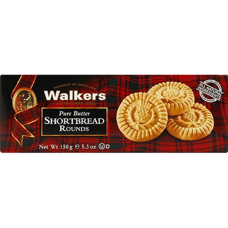 Walkers Pure Butter Shortbread Rounds, 5.3 oz, (Pack of