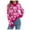 Pink, variant on Women's Fall Winter Crew Neck Long Sleeve Cute Heart Pattern Loose Knit Pullover Sweaters Jumper Tops (Pink, M)