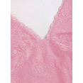 thumbnail image 3 of Pink Lace Halter Neck Ruched Peplum Mini Dress For Women, 3 of 7