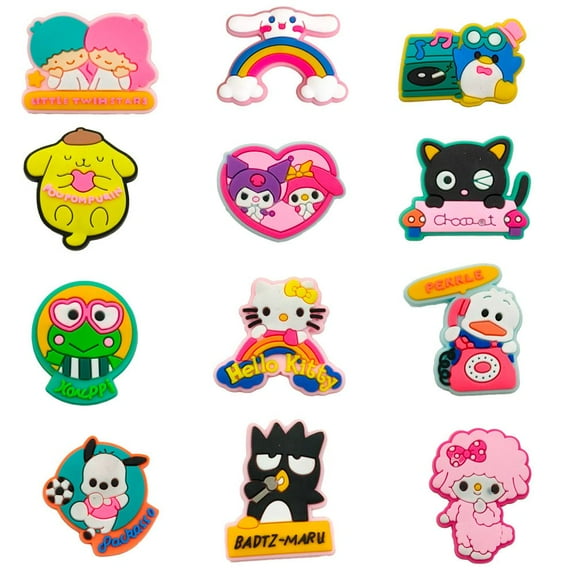 12Pcs sanrio Cartoon Shoe Decoration Charms, Cute Charms Accessories for Shoes