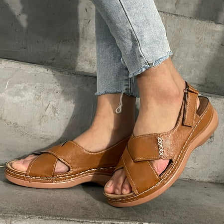 

FZM Women shoes Fashion Women s Casual Shoes Breathable Thick-soled Wedges Leisure Sandals